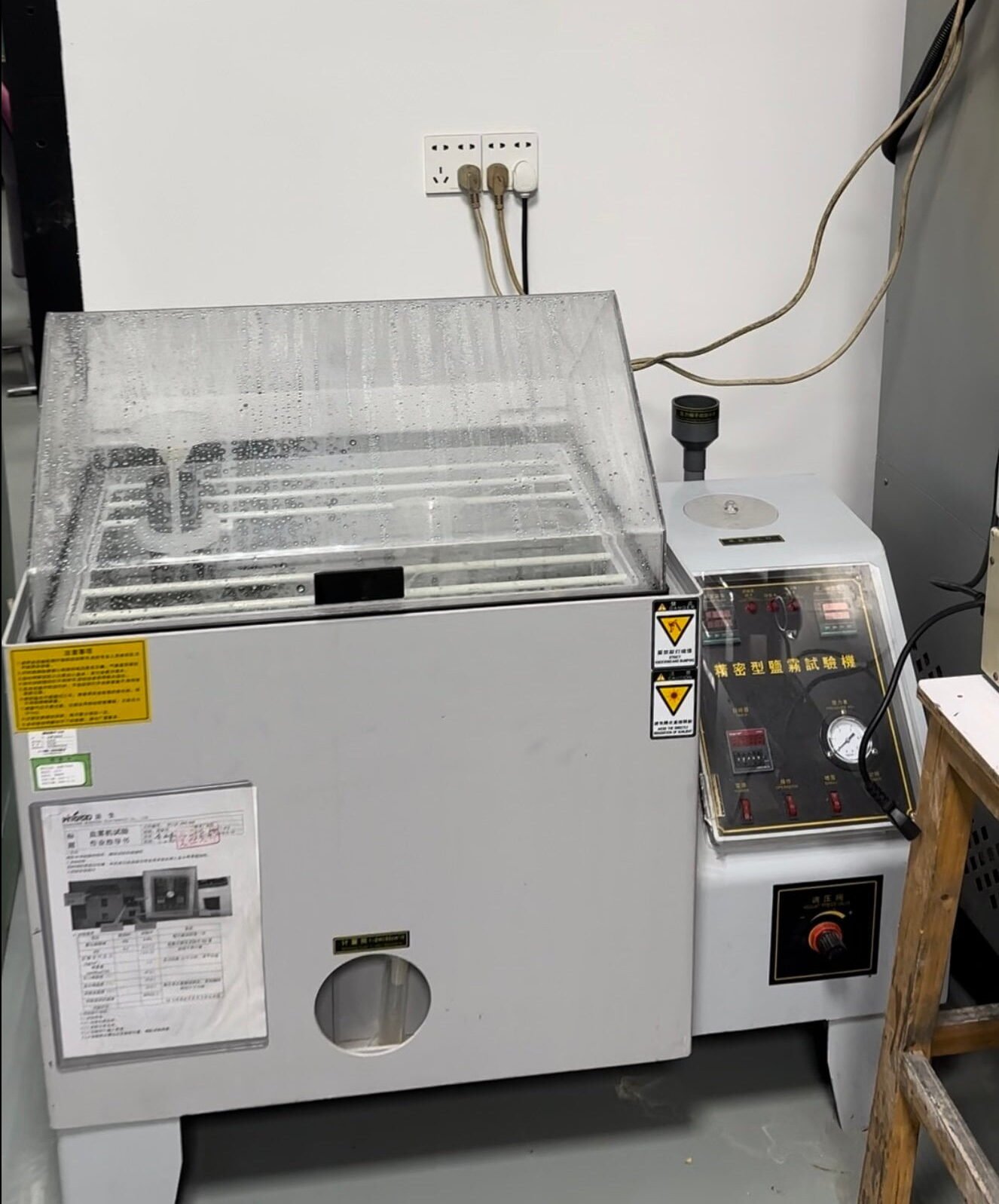 Quality lab technician performing final inspection