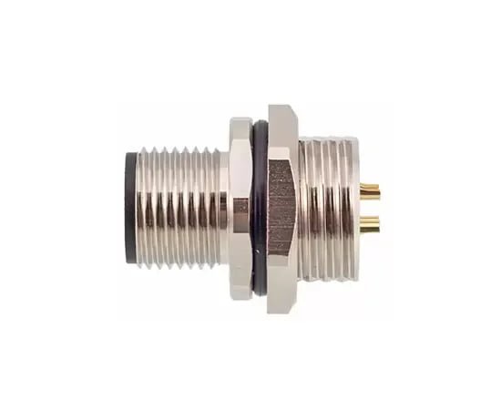 M12 Male Front Mount Panel Socket Connector – Solder, M16×1.5 / PG9