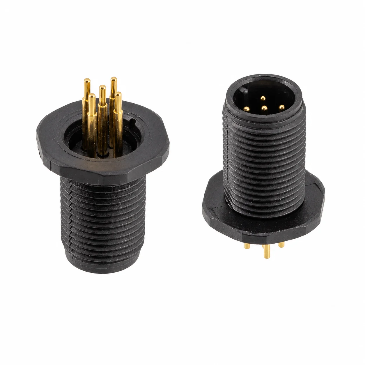 M12 Signal Type Back Mount Male Plastic Socket – PCB M12×1