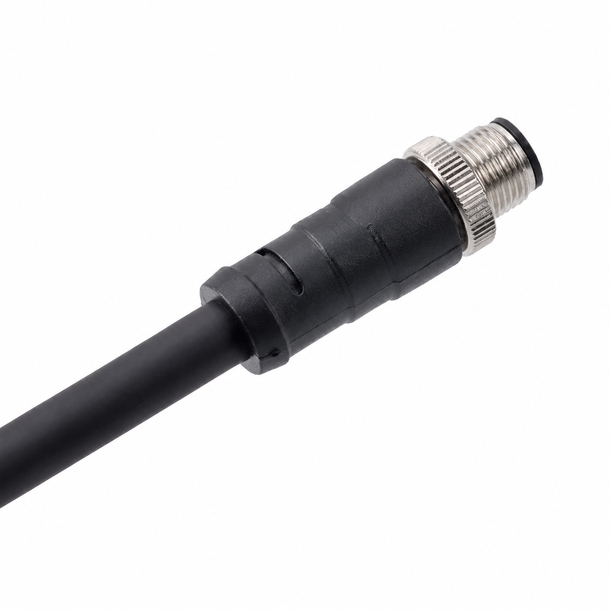M12 Power Type Straight Male Overmolded Plug