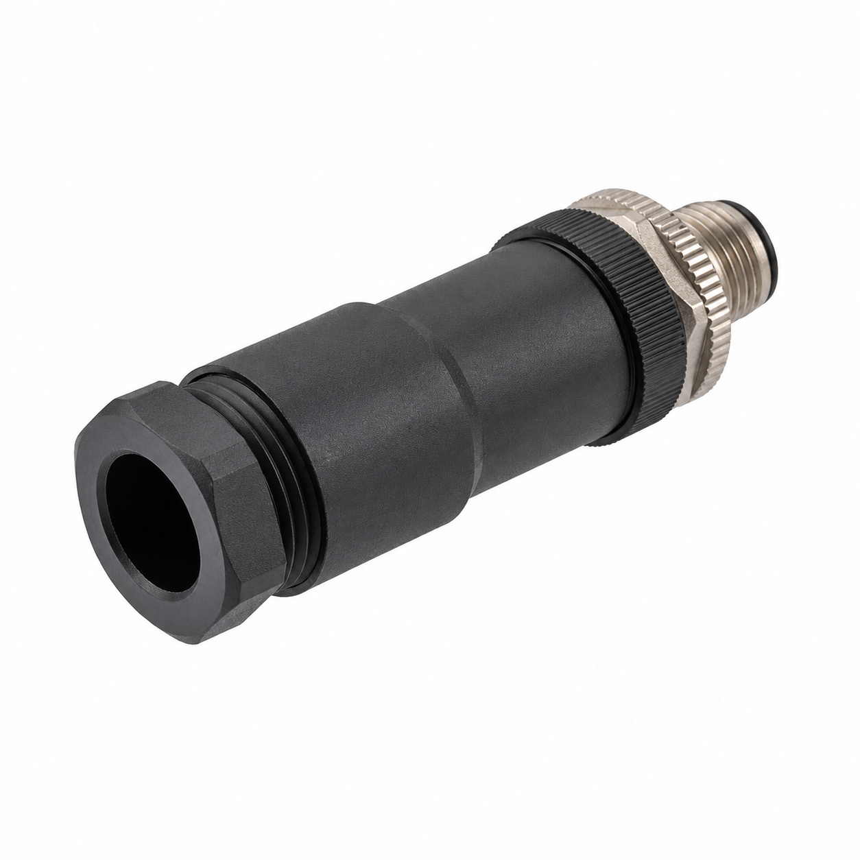 M12 Power Type Straight Male Plastic Assembled Plug – Screw