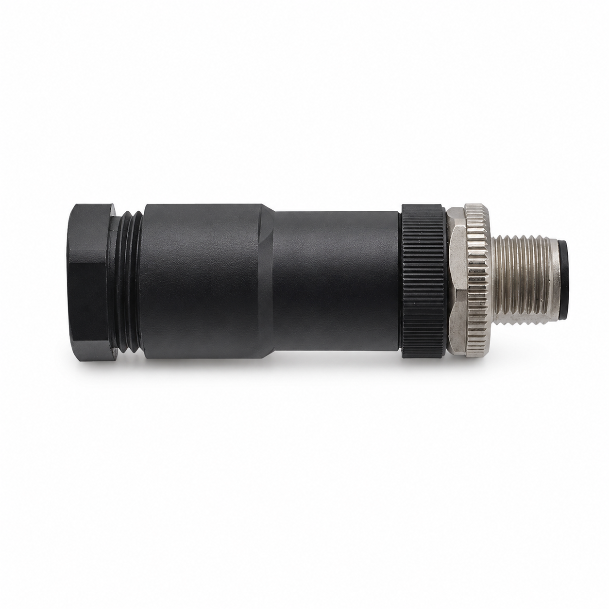 M12 Power Type Straight Male Plastic Assembled Plug – Screw