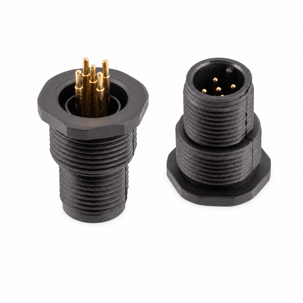 M12 Signal Type Back Mount Male Plastic Socket – PCB M15×1