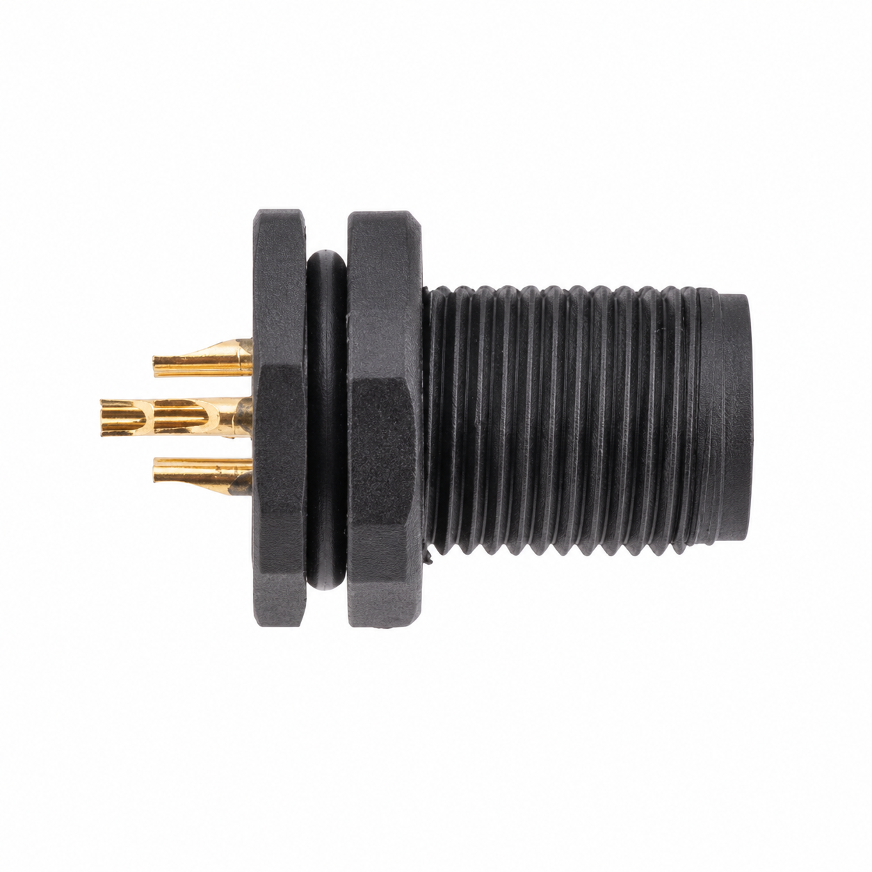 M12 Signal Type Back Mount Male Plastic Socket – Solder M12×1