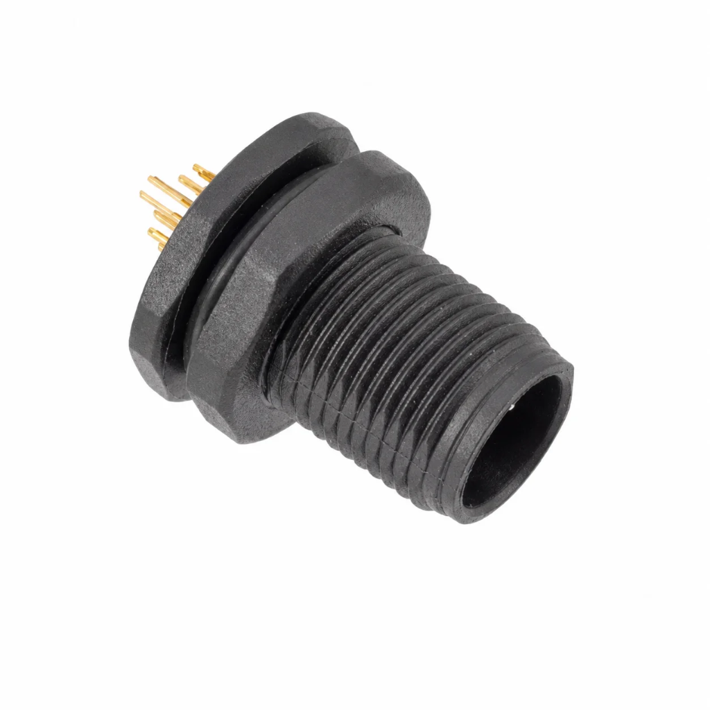 M12 Signal Type Back Mount Male Plastic Socket – Solder M12×1