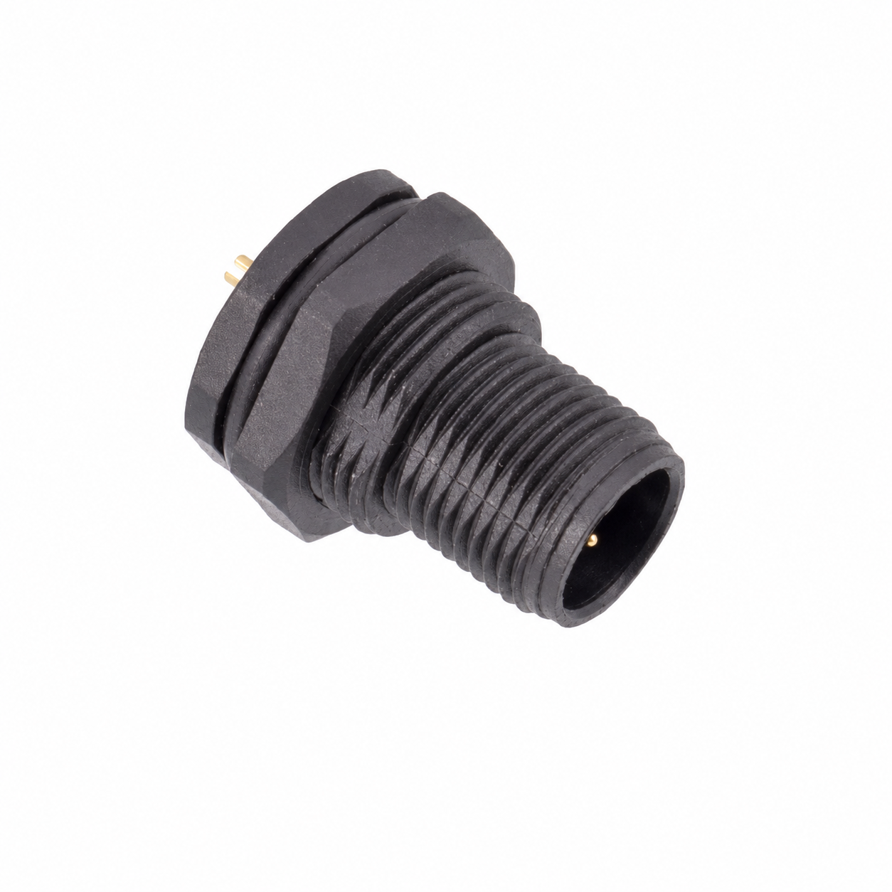 M12 Signal Type Back Mount Male Plastic Socket – Solder M15×1
