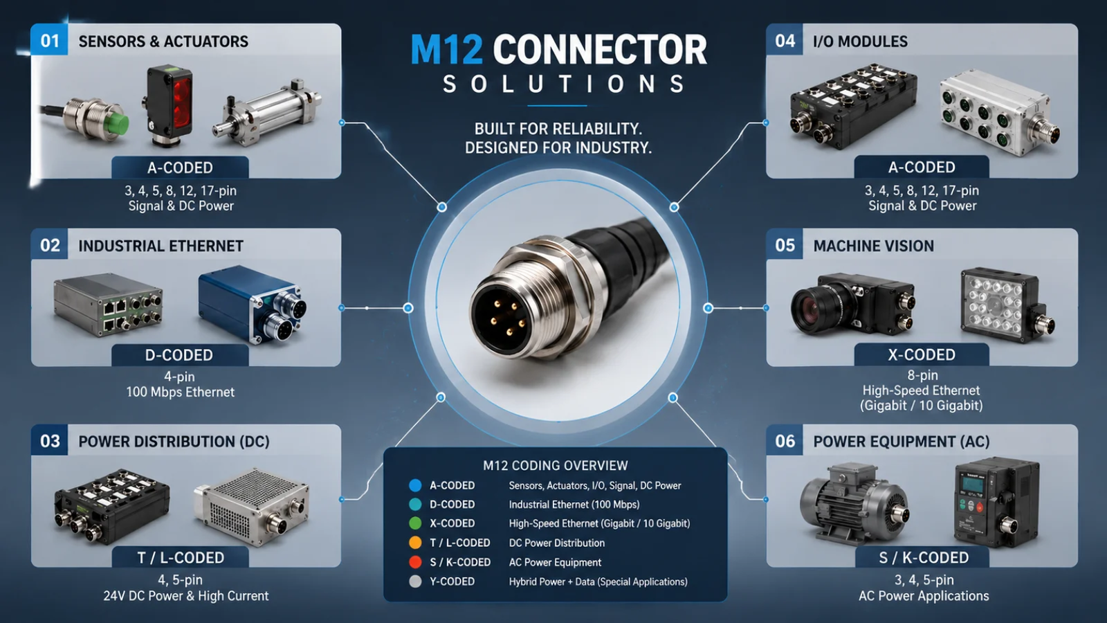 M12 connector applications in industrial automation