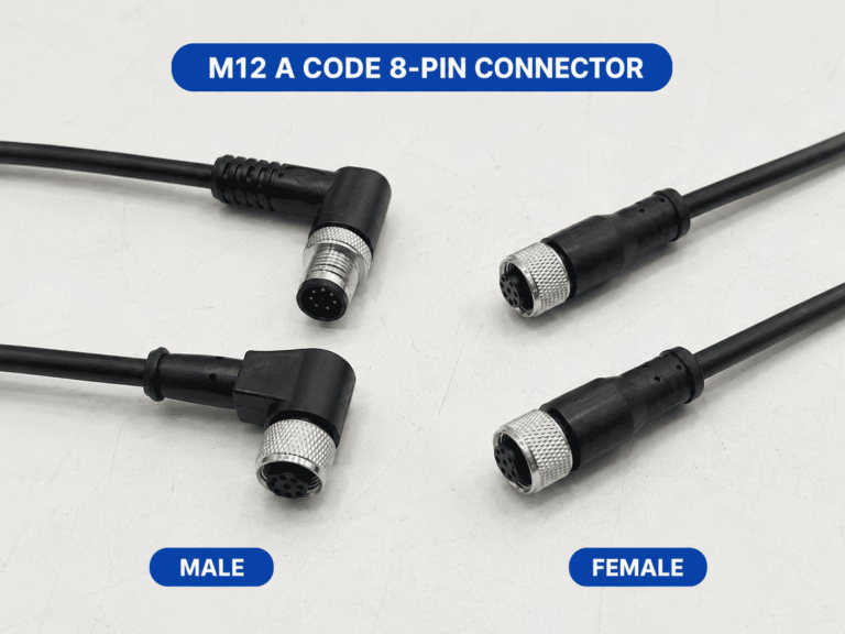 M12 8-Pin Connector Guide: A-Coded vs X-Coded, Pinout, Wiring and Selection