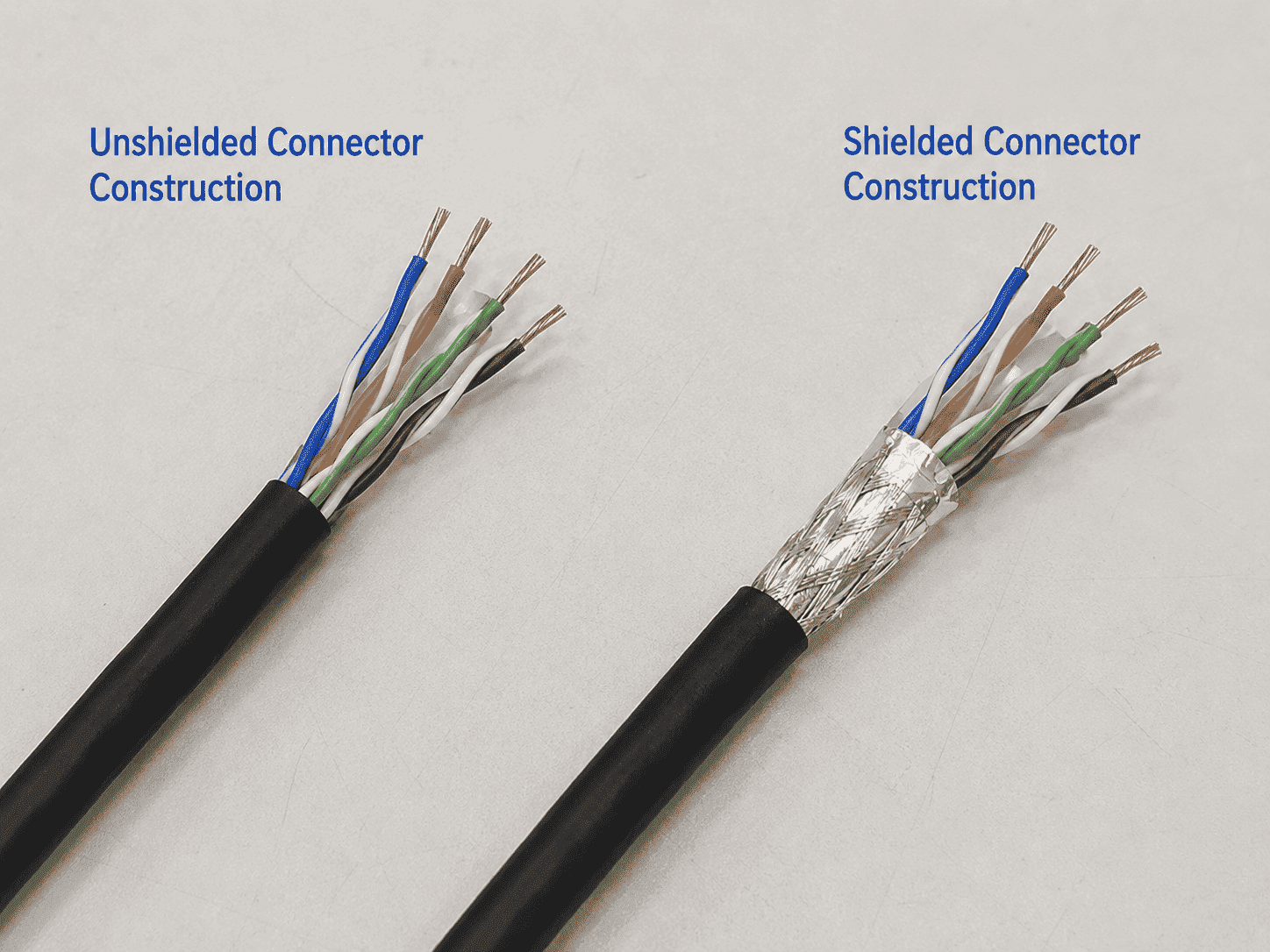 Shielded and unshielded M12 connector construction