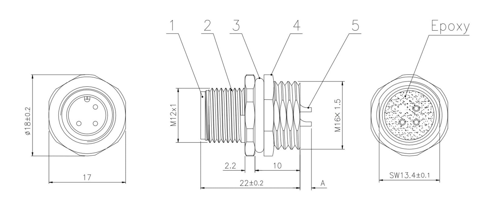 M12 3 pin A-coded connector pinout M12 3 pin A-coded connector pinout
