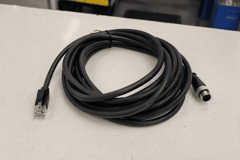 M12 D-coded to RJ45 industrial Ethernet cable