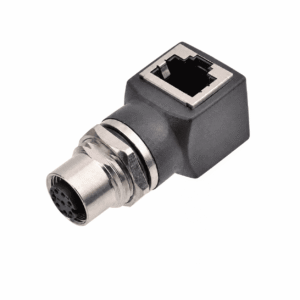 M12 Data Type Angled Female to RJ45 Adapter