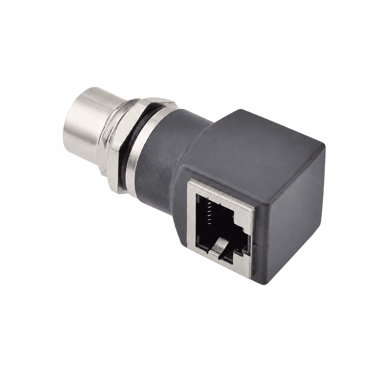 M12 Data Type Angled Female to RJ45 Adapter