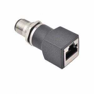 M12 Data Type Angled Male to RJ45 Adapter