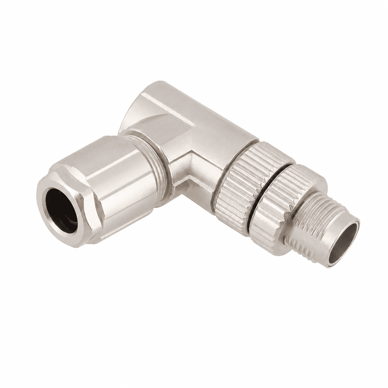 M12 Data Type Angled Male Metal Assembled Plug – Crimp PG9