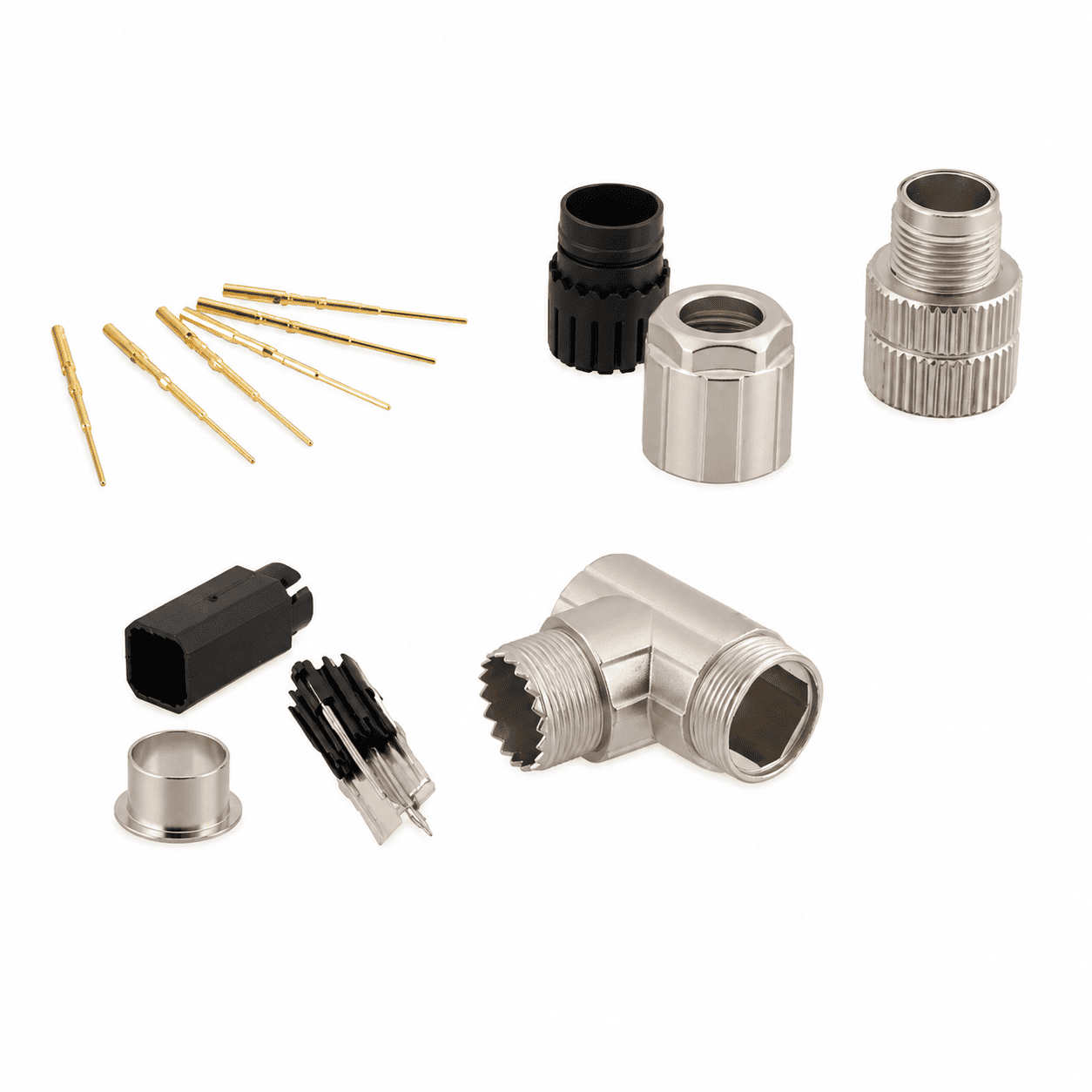 M12 Data Type Angled Male Metal Assembled Plug – Crimp PG9