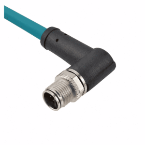 M12 Data Type Angled Male Overmolded Plug – Shielded