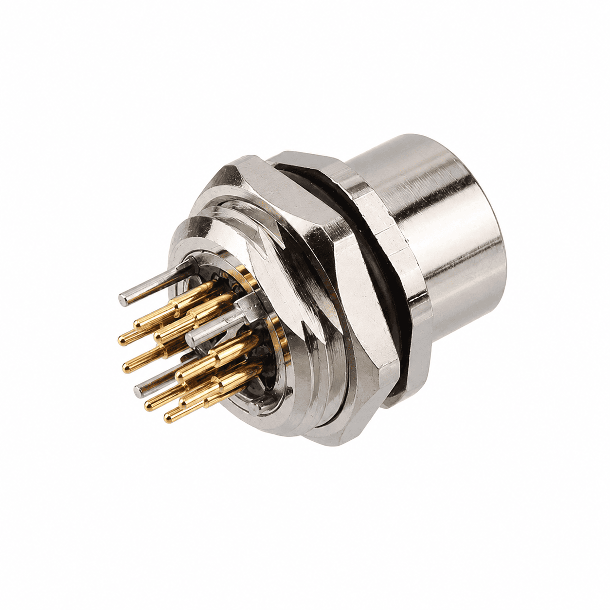 M12 Data Type Front Mount Female Socket – PCB M16×1.5