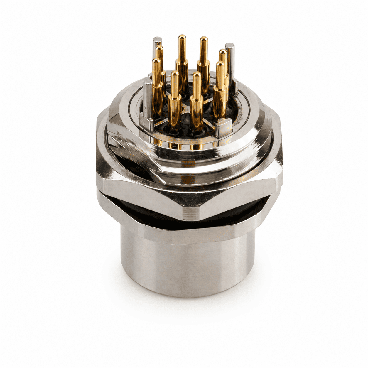 M12 Data Type Front Mount Female Socket – PCB M16×1.5