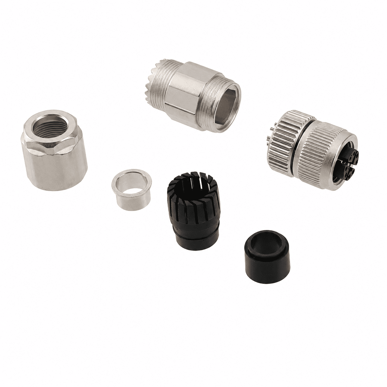 M12 Data Type Straight Female Metal Assembled Plug – Crimp PG9