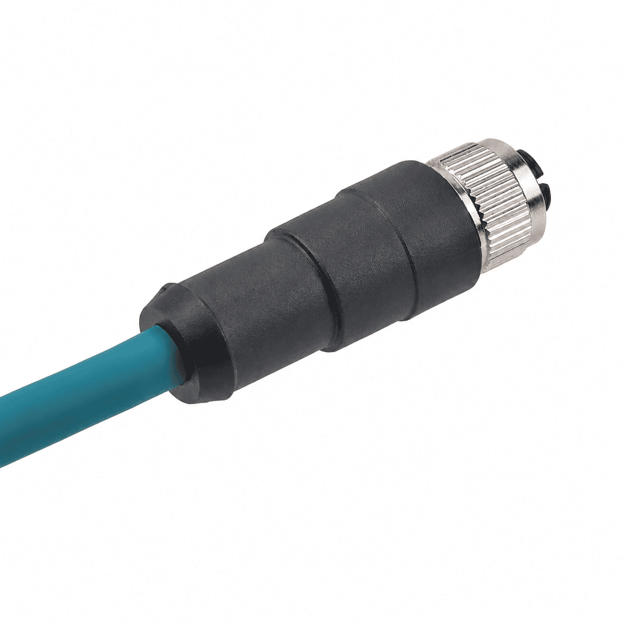 M12 Data Type Straight Female Overmolded Plug – Shielded