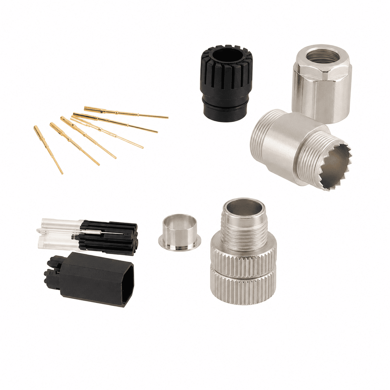 M12 Data Type Straight Male Metal Assembled Plug – Crimp PG9