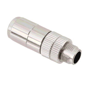 M12 Data Type Straight Male Metal Assembled Plug – Crimp PG9