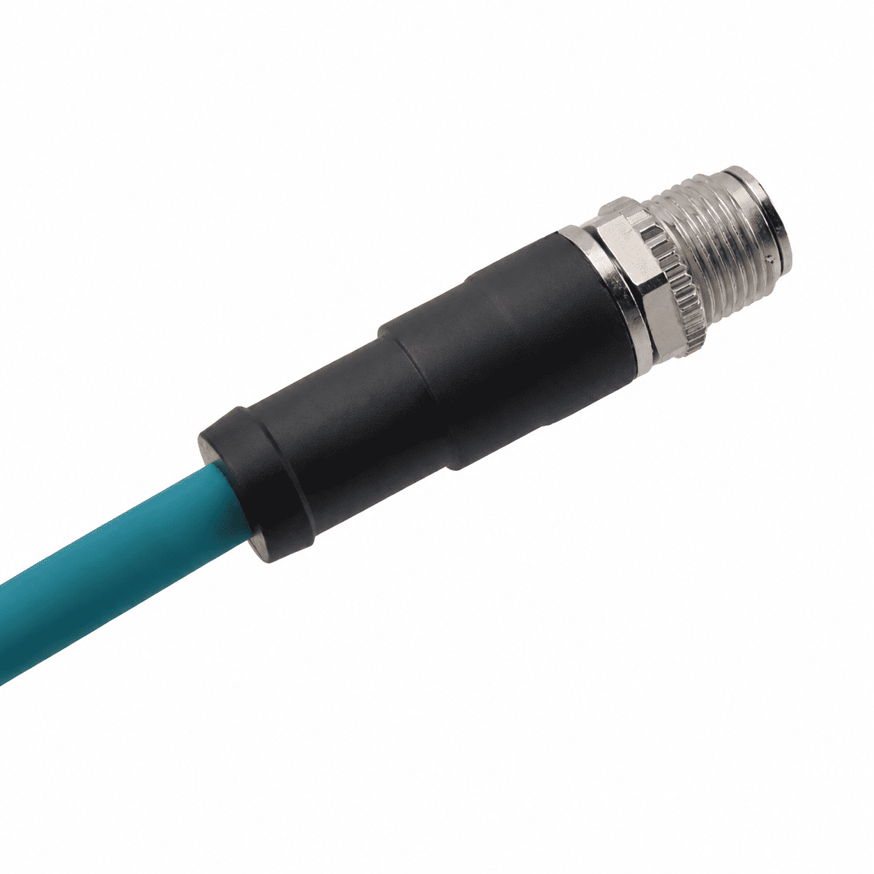 M12 Data Type X-Coded Straight Male Overmolded Plug – Shielded