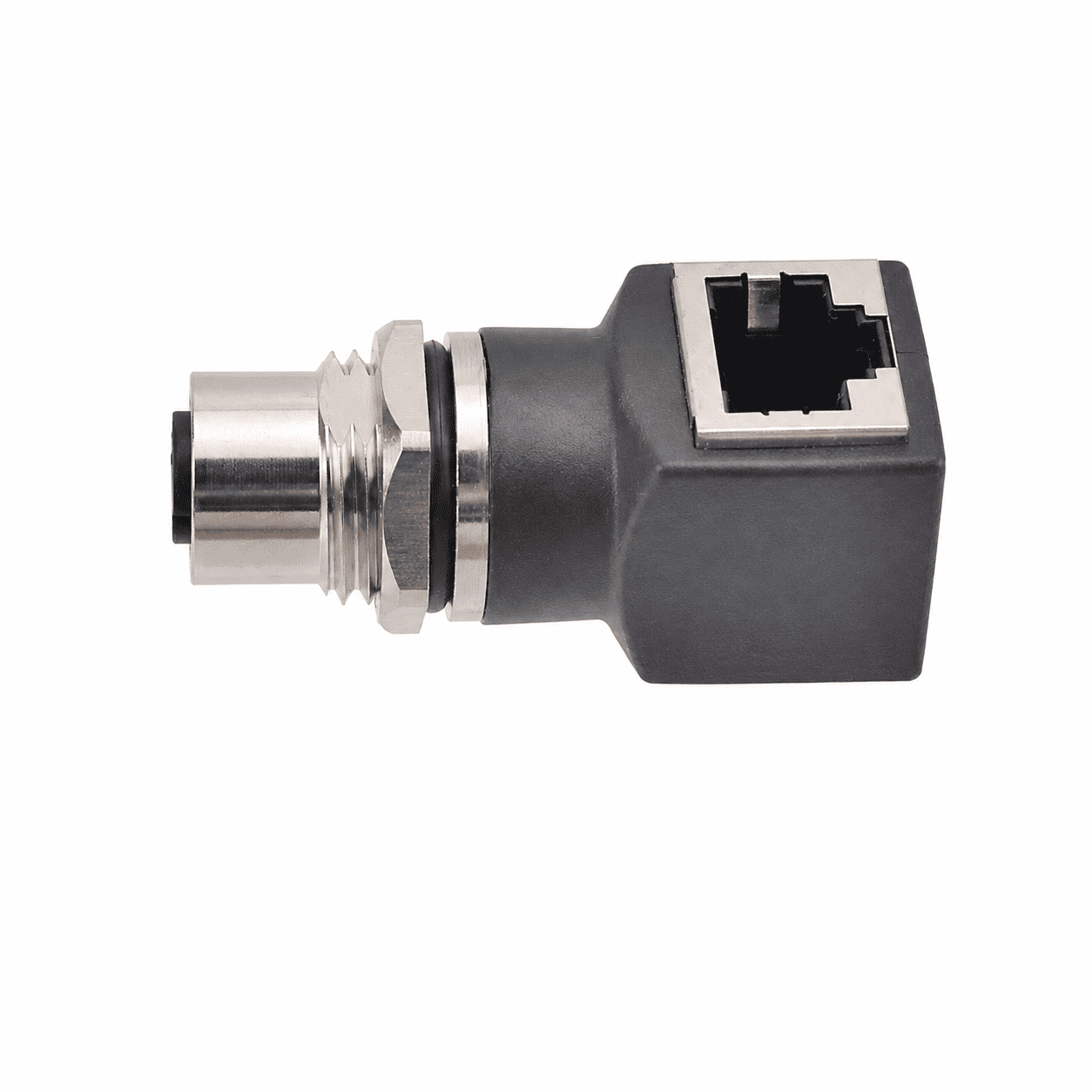 M12 Data Type Angled Female to RJ45 Adapter