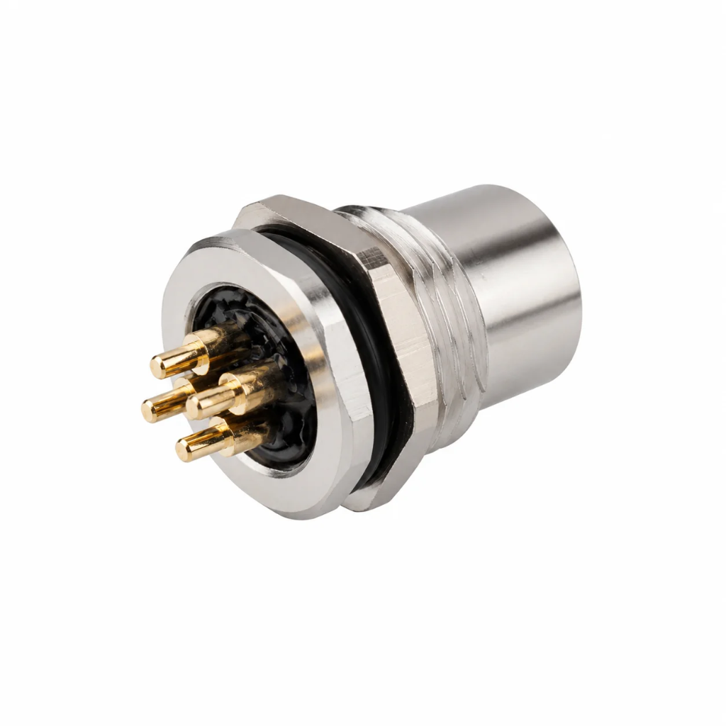 M12 Power Type Back Mount Female Socket – PCB M16×1.5 / PG9