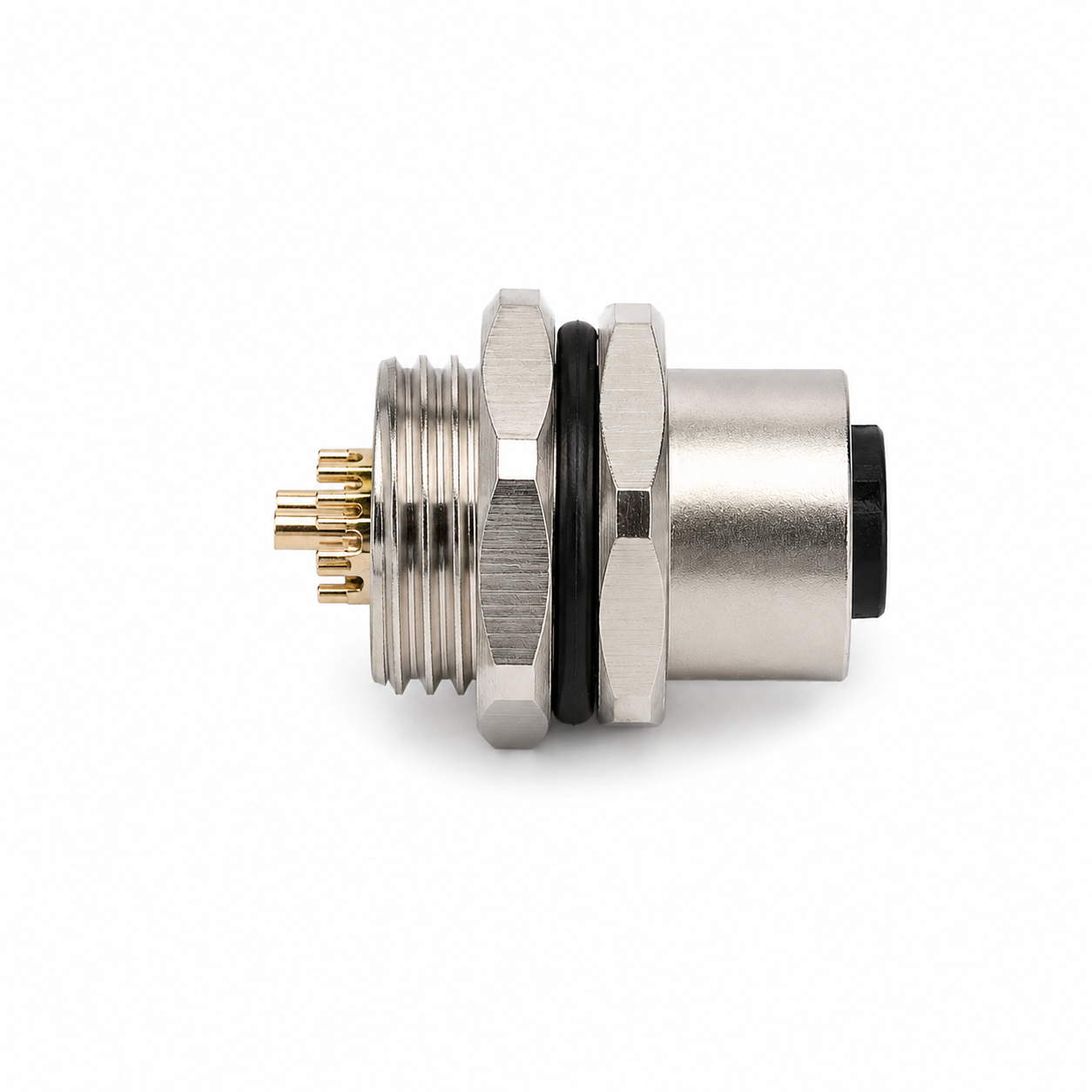 M12 Power Type Back Mount Female Socket – Solder M16×1.5 / PG9