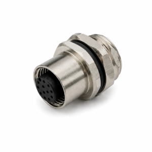 M12 Power Type Back Mount Female Socket – Solder M16×1.5 / PG9