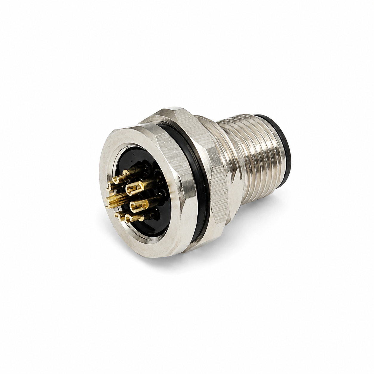 M12 Power Type Back Mount Female Socket – Solder M16×1.5 / PG9
