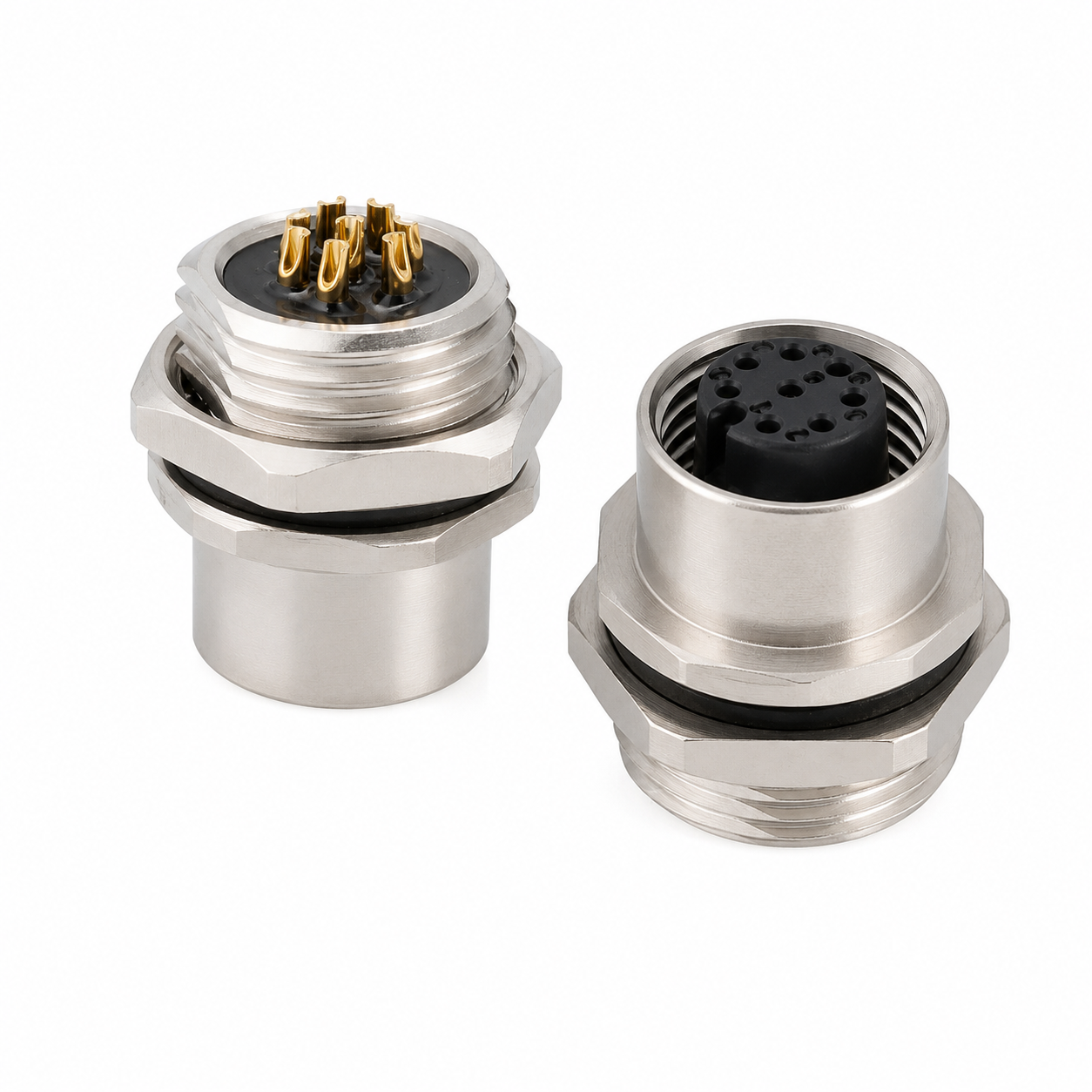 M12 Signal Type Front Mount Female Socket – Solder M16×1.5 / PG9