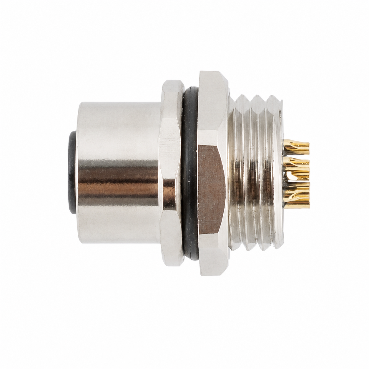 M12 Signal Type Front Mount Female Socket – Solder M16×1.5 / PG9