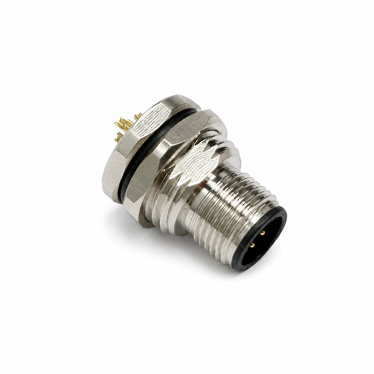 M12 Power Type Back Mount Male Socket – Solder M16×1.5 / PG9