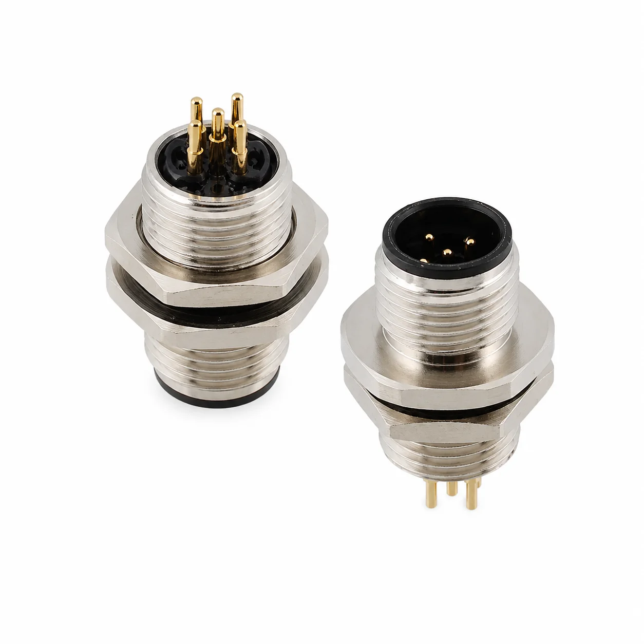M12 Signal Type Front Mount Male Socket – PCB M12×1