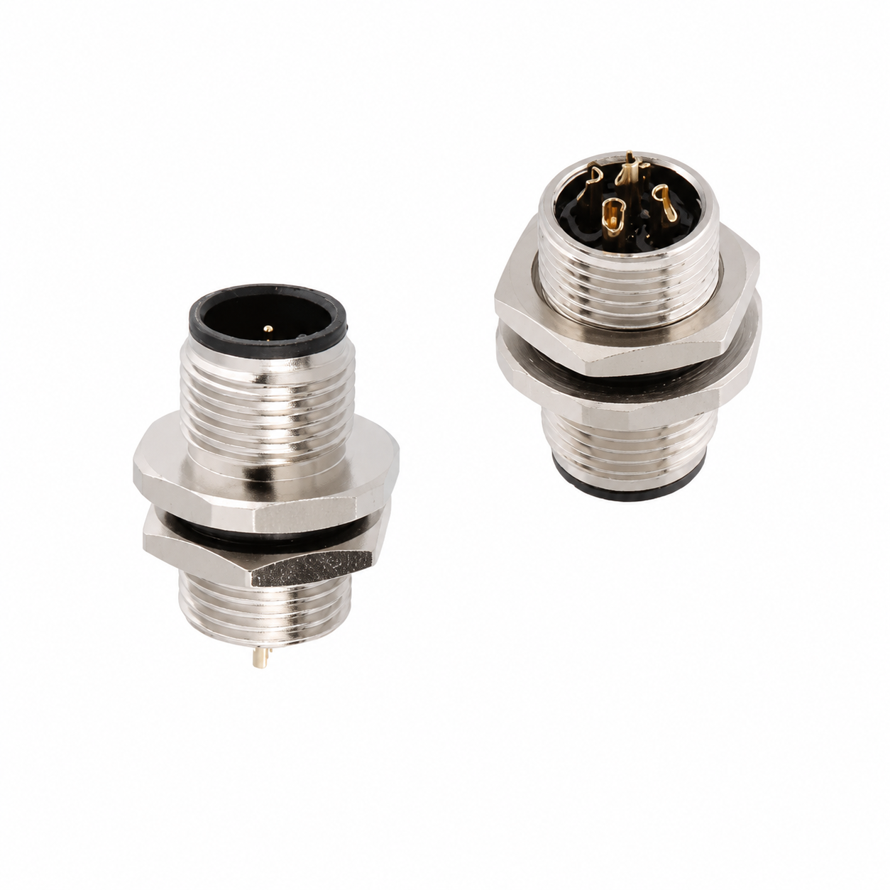 M12 Signal Type Front Mount Male Socket – Solder M12×1