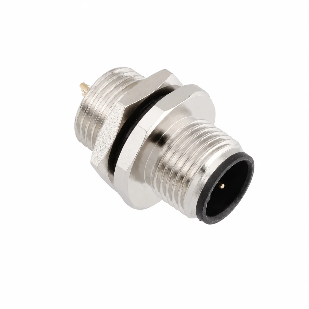 M12 Signal Type Front Mount Male Socket – Solder M12×1
