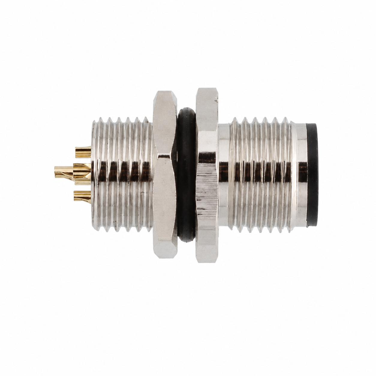 M12 Signal Type Front Mount Male Socket – Solder M12×1