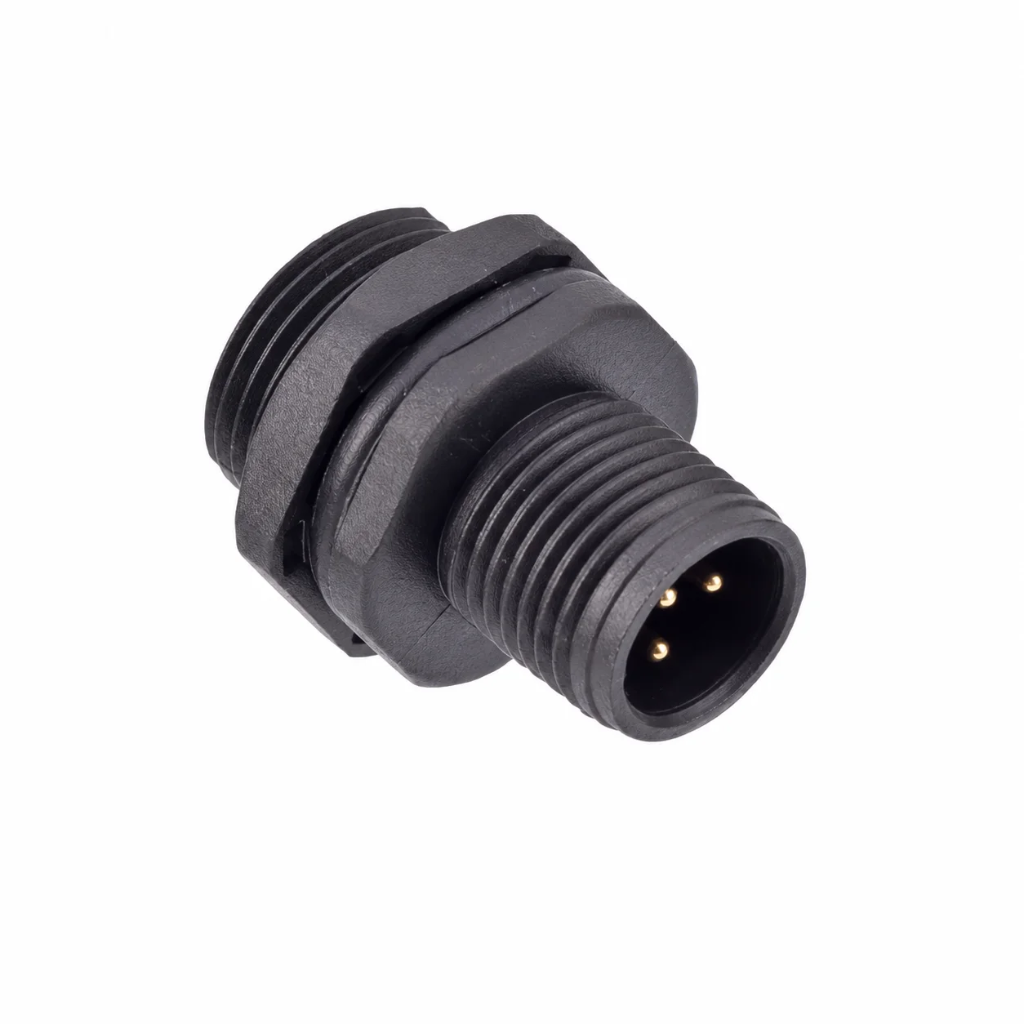 M12 Signal Type Front Mount Male Plastic Socket – Solder M15×1