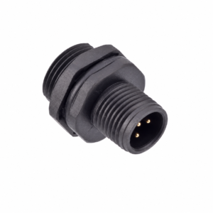 M12 Signal Type Front Mount Male Plastic Socket – Solder M15×1