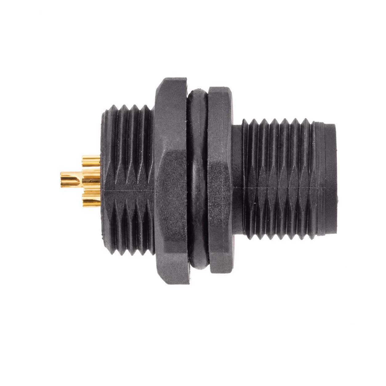 M12 Signal Type Front Mount Male Plastic Socket – Solder M15×1