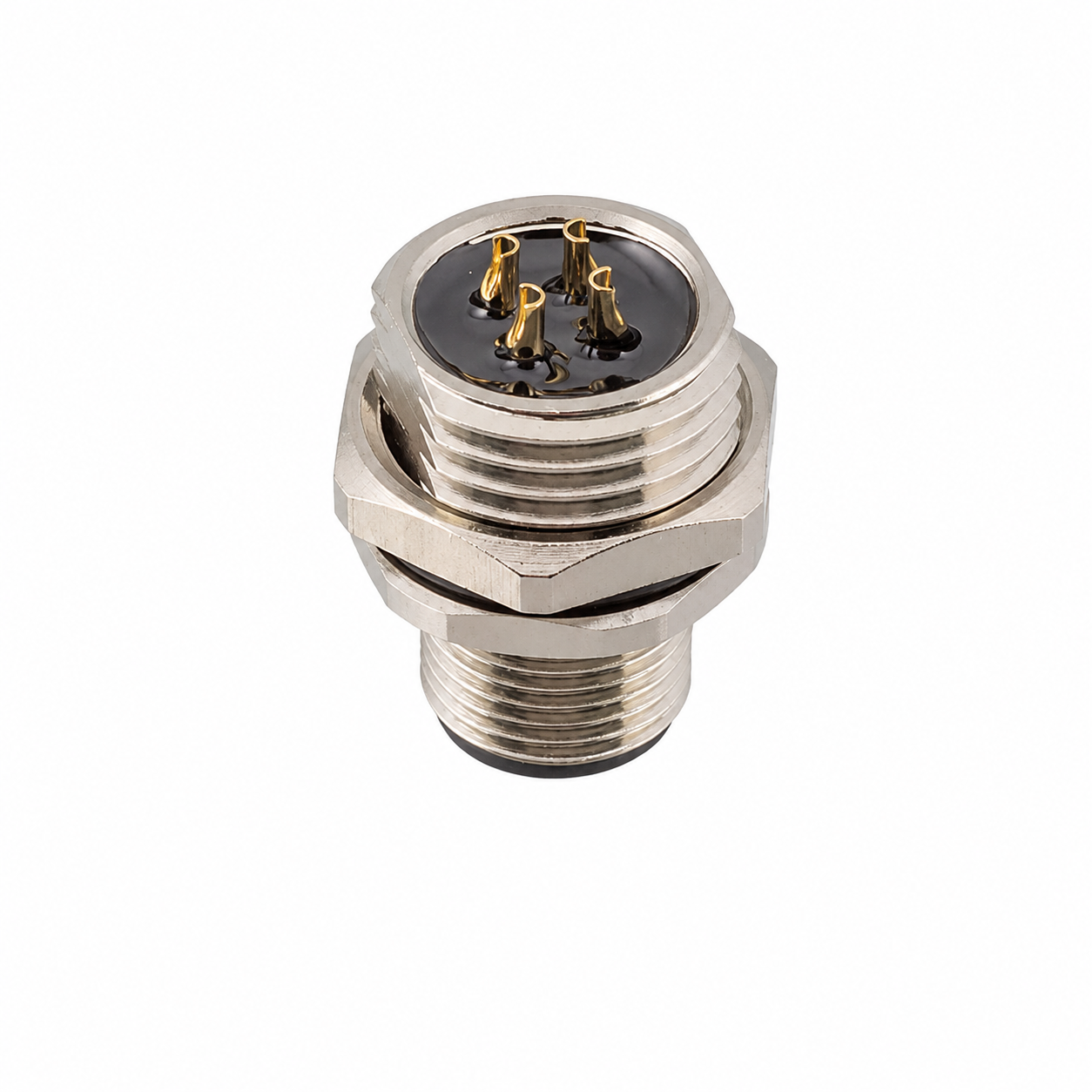 M12 Signal Type Front Mount Male Socket – Solder M16×1.5 / PG9