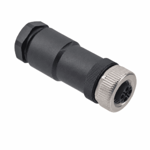 M12 Power Type Straight Female Plastic Assembled Plug – Screw