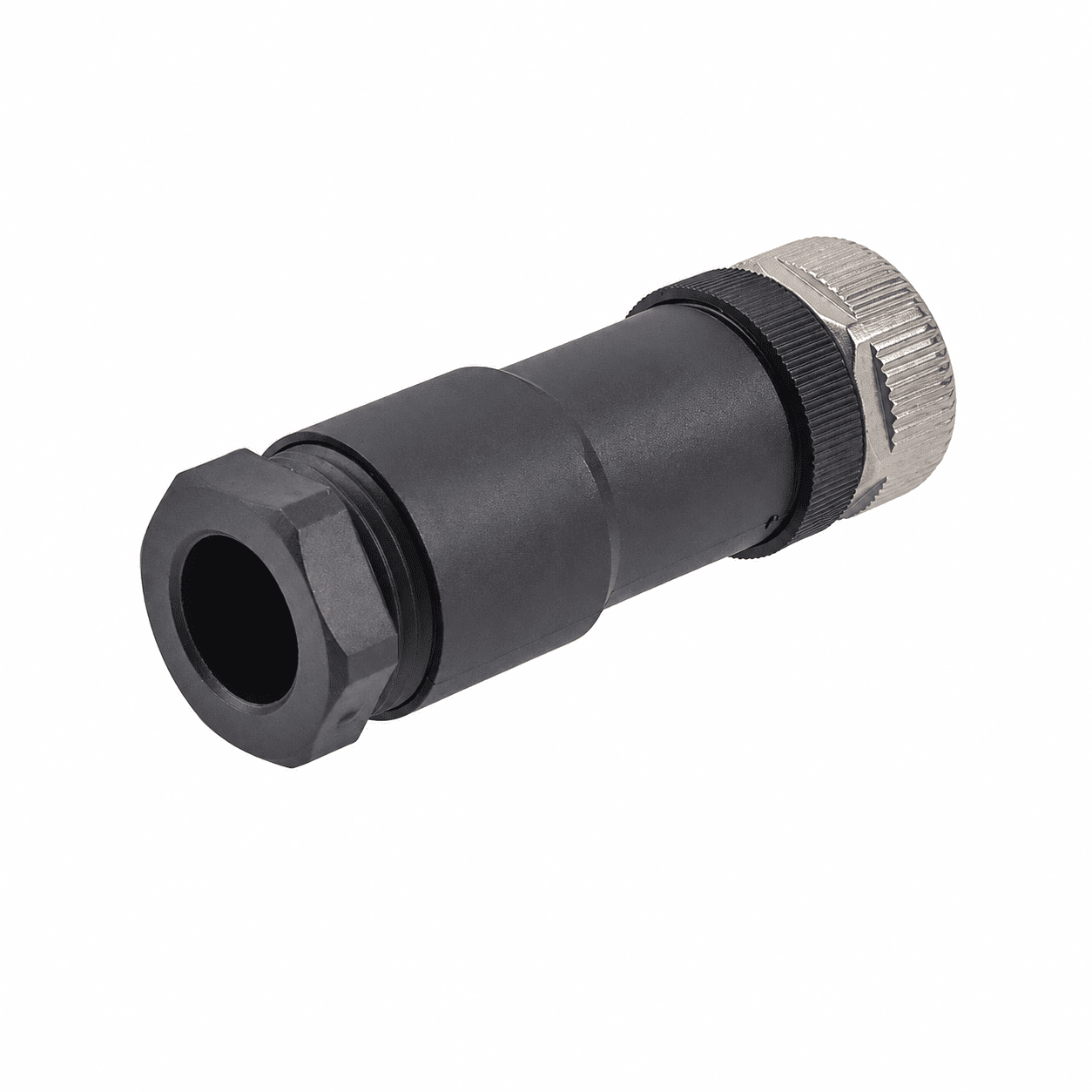 M12 Power Type Straight Female Plastic Assembled Plug – Screw
