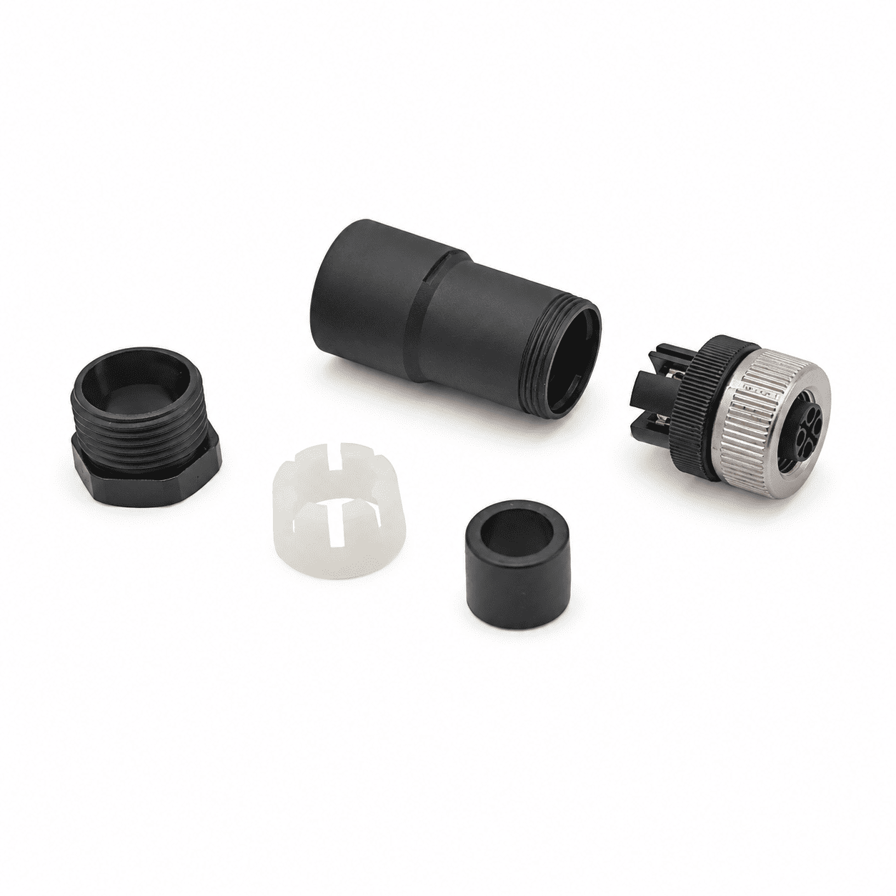 M12 Power Type Straight Female Plastic Assembled Plug – Screw