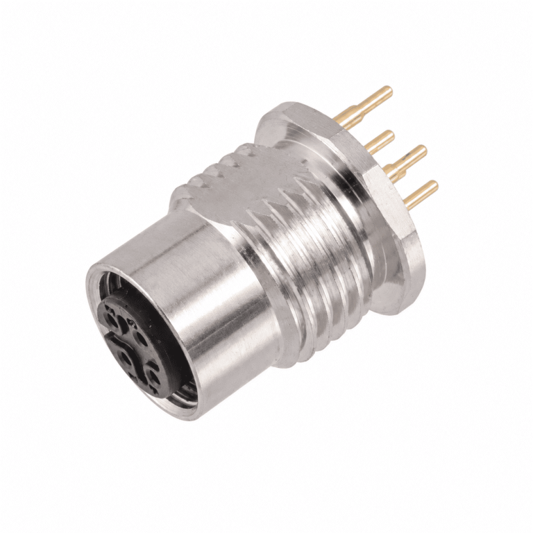 M12 Signal Type Back Mount Female Grounded Socket – PCB M16×1.5 / PG9