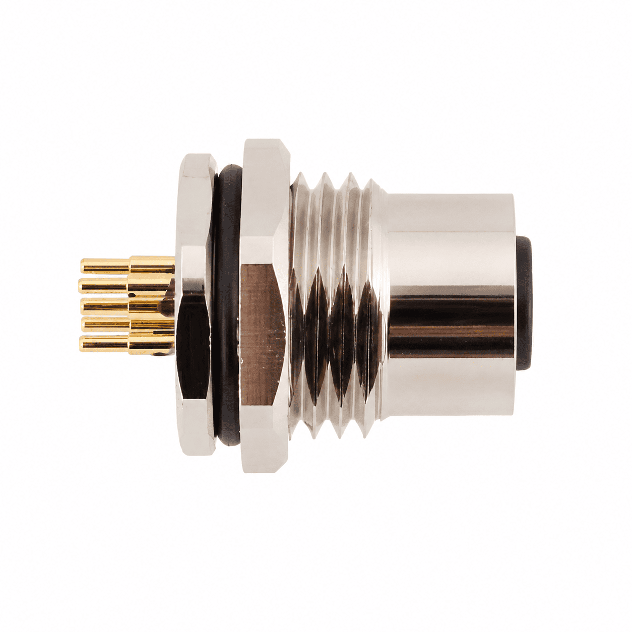 M12 Signal Type Back Mount Female Metal Socket – PCB M16×1.5 / PG9