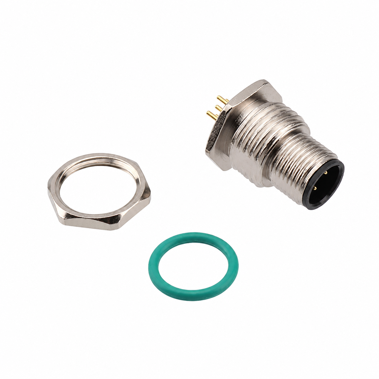 M12 Signal Type Back Mount Male Zinc Alloy Socket – PCB M16×1.5 / PG9